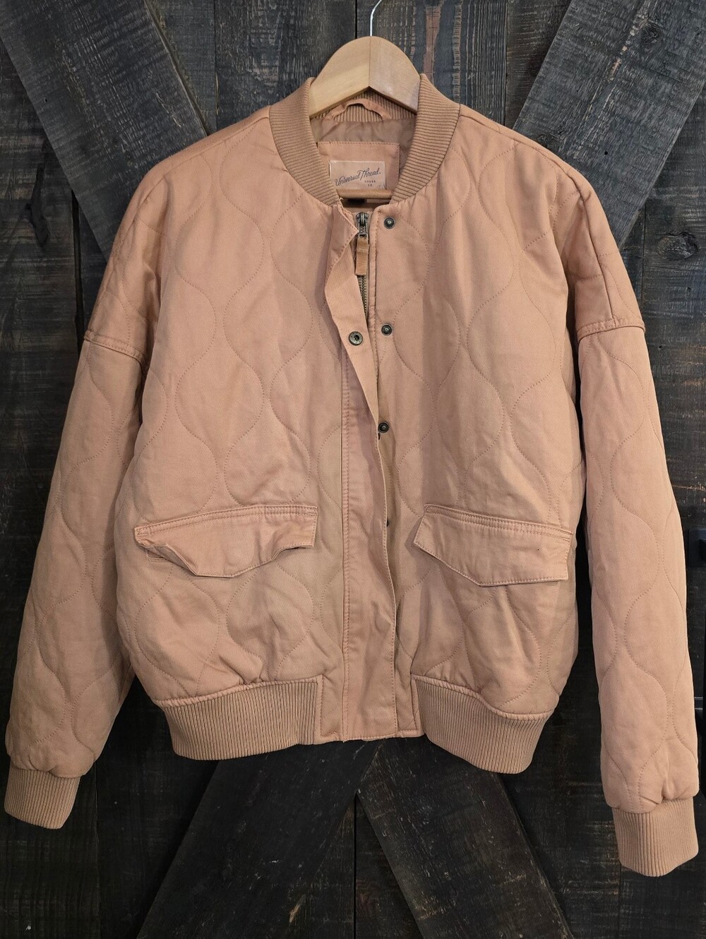 Womens Universal Thread Quilted Bomber Jacket - Tan